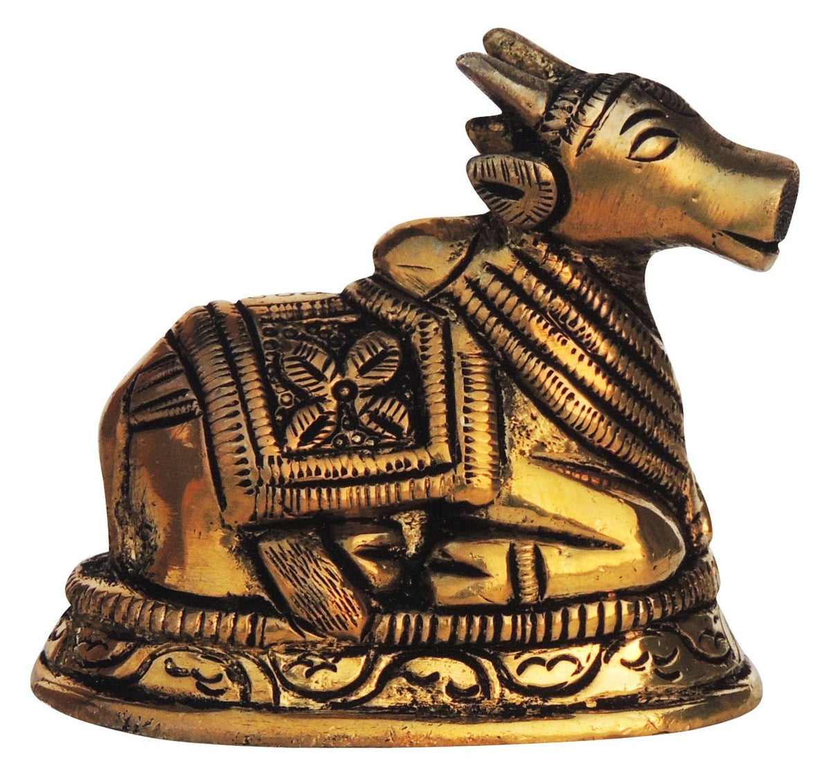 Brass Showpiece Nandi Medium Statue  - 2.3*1.5*2.3 Inch (BS1291 C)