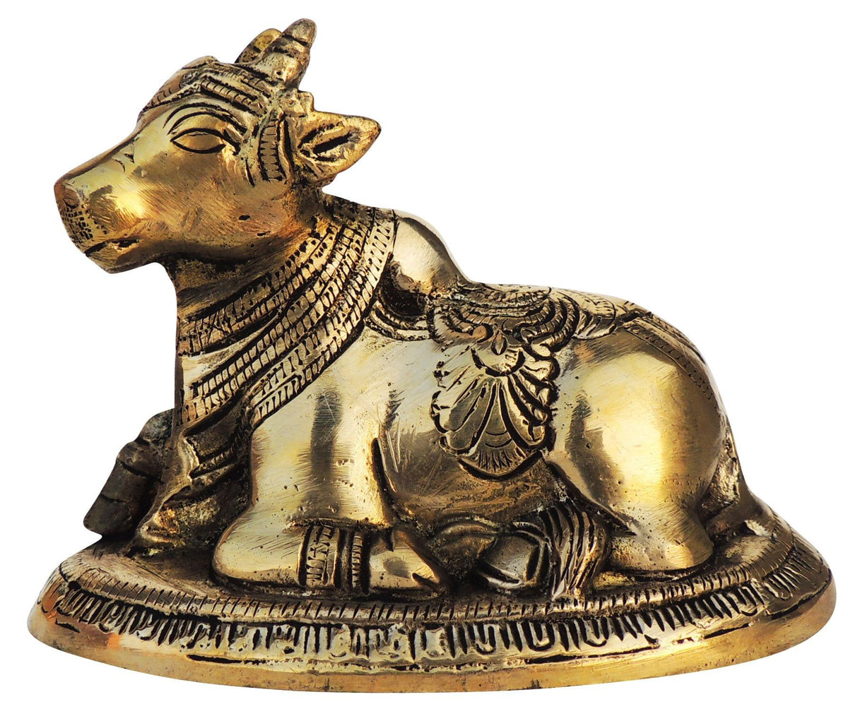 Brass Showpiece Nandi Statue  - 5.5*3*4 Inch (BS1291 G)