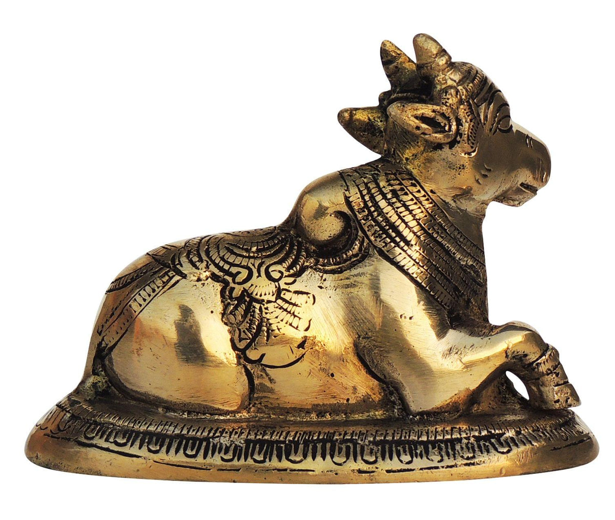 Brass Showpiece Nandi Statue  - 5.5*3*4 Inch (BS1291 G)