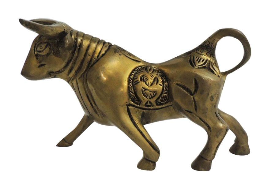 Brass Showpiece Bull Statue  - 6*1.6*3.5 Inch (BS1292 C)