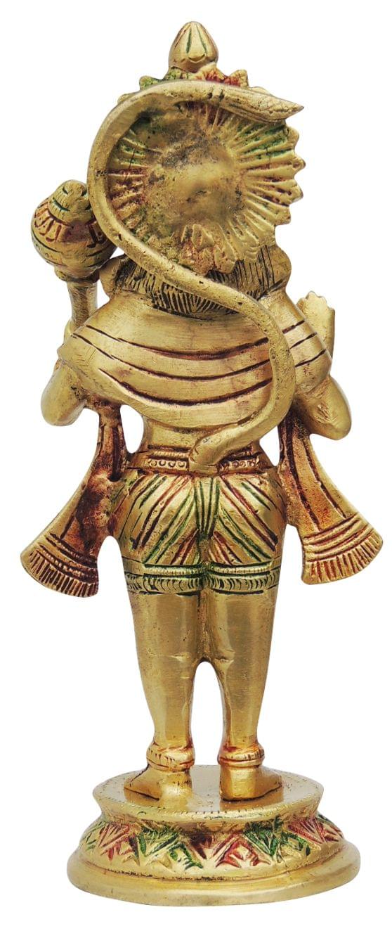 Brass Showpiece Hanuman Ji Standing Round Base Statue  - 3.5*3*8.2 Inch (BS1301 D)