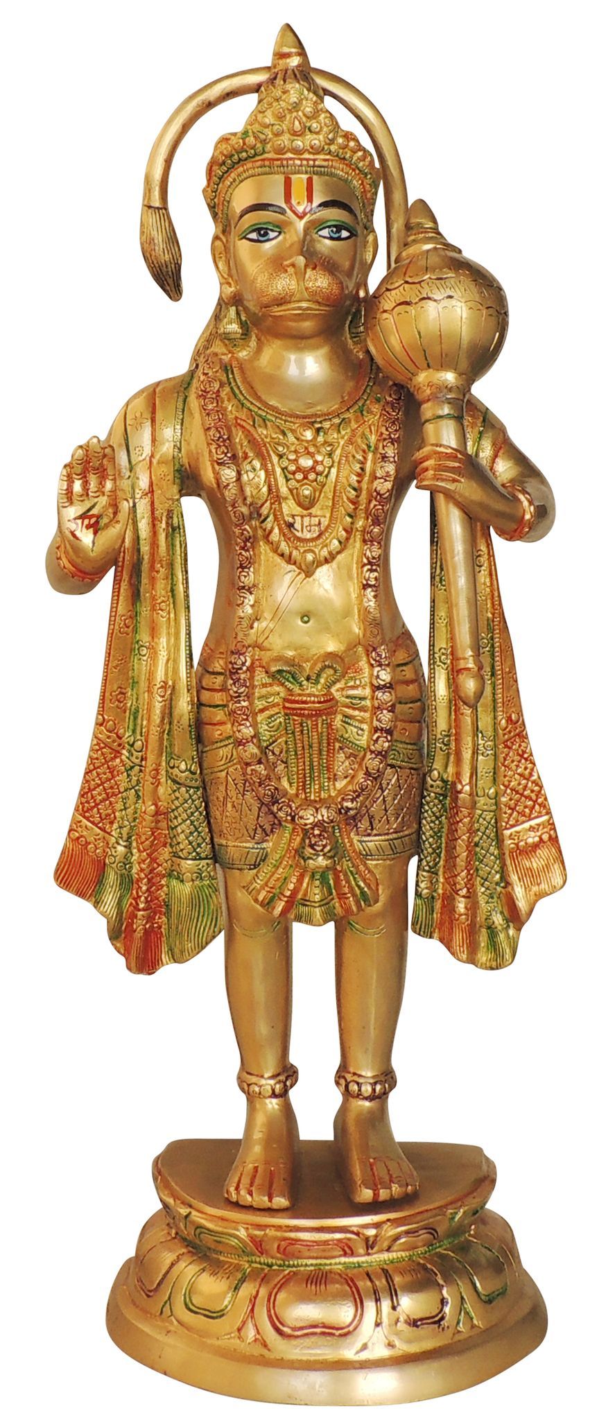 Brass Showpiece Standing Hanuman Ji God Idol Statue - 11*5*27 Inch (BS1301 I)