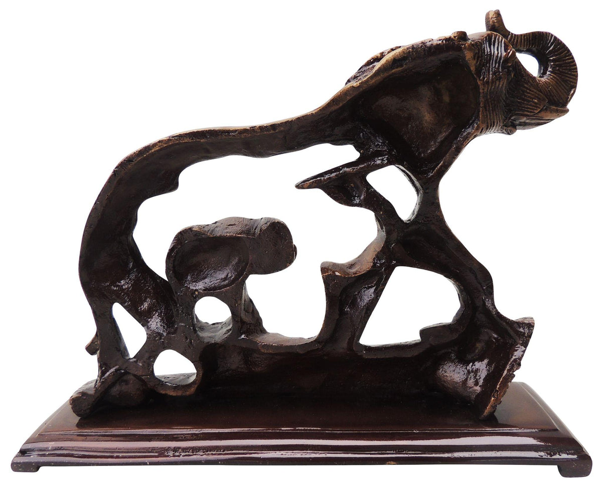 Brass Showpiece Elephant Statue  - 9*2.5*6.6 Inch (BS1307 C)