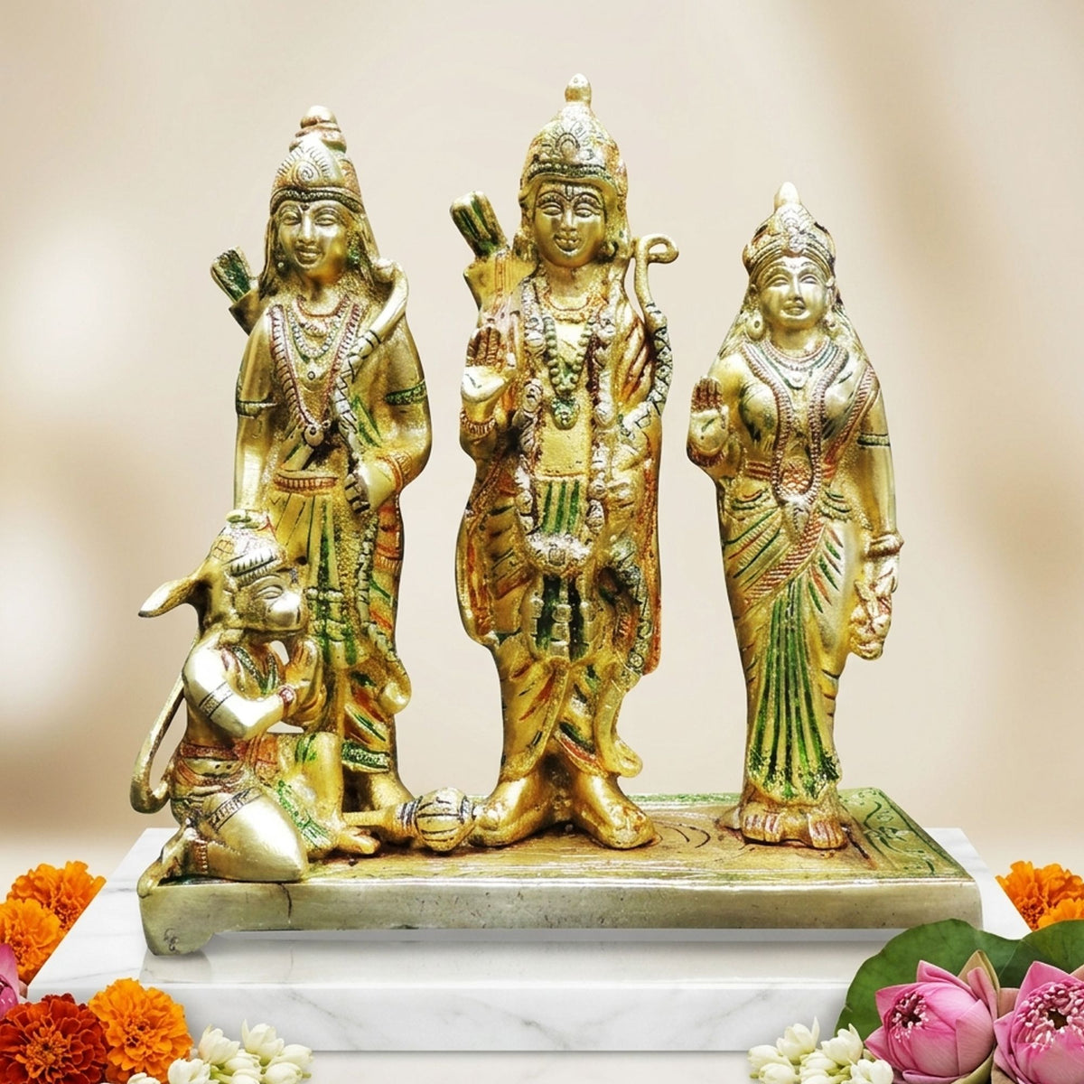 Brass Showpiece Ram Darbar God Idol Statue  - 14*6.5*16 inch (BS741 A)
