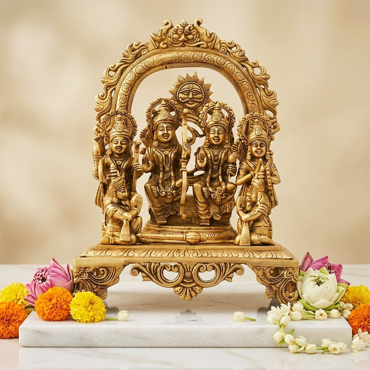 Brass Ram Darbar idol statue - 10.5*7*16.5 Inch (BS131 I)