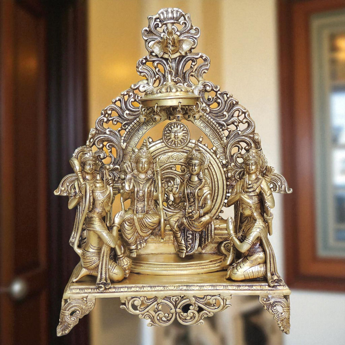 Brass Showpiece Ram Darbar Statue - 2*3.5*9.2 Inch (BS1394 K)