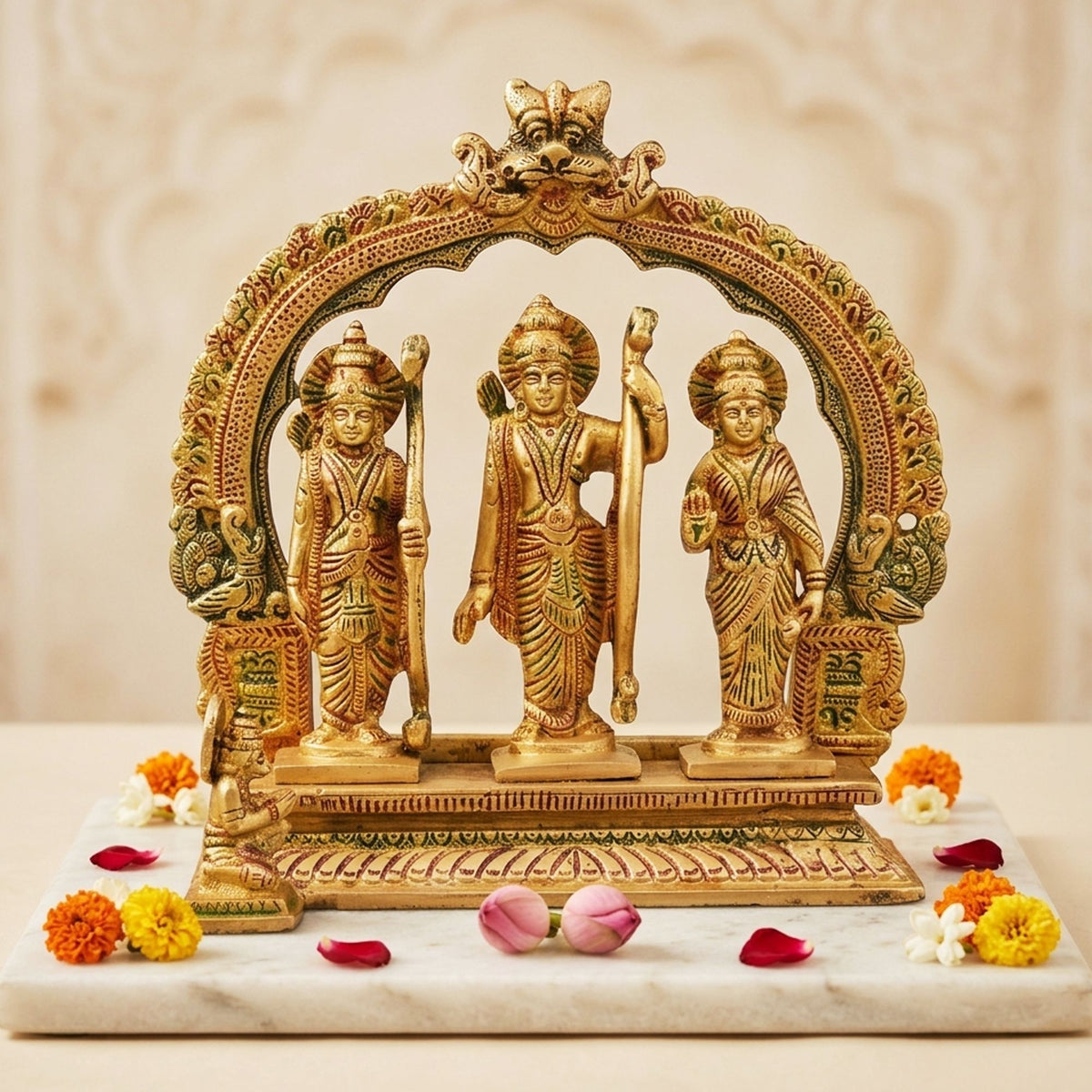 Brass Ram Darbar Same Base - 6.5*5*7 Inch (BS798 A)