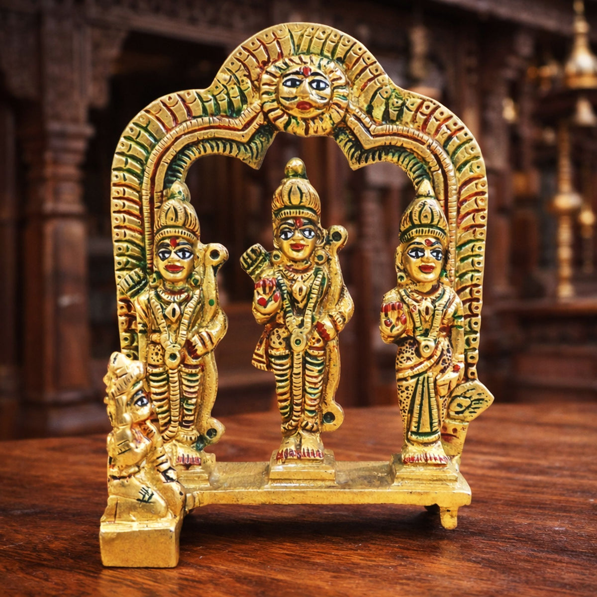 Brass Showpiece Ram Darbar God Idol Statue - 5*2.6*7 Inch (BS131 Z)