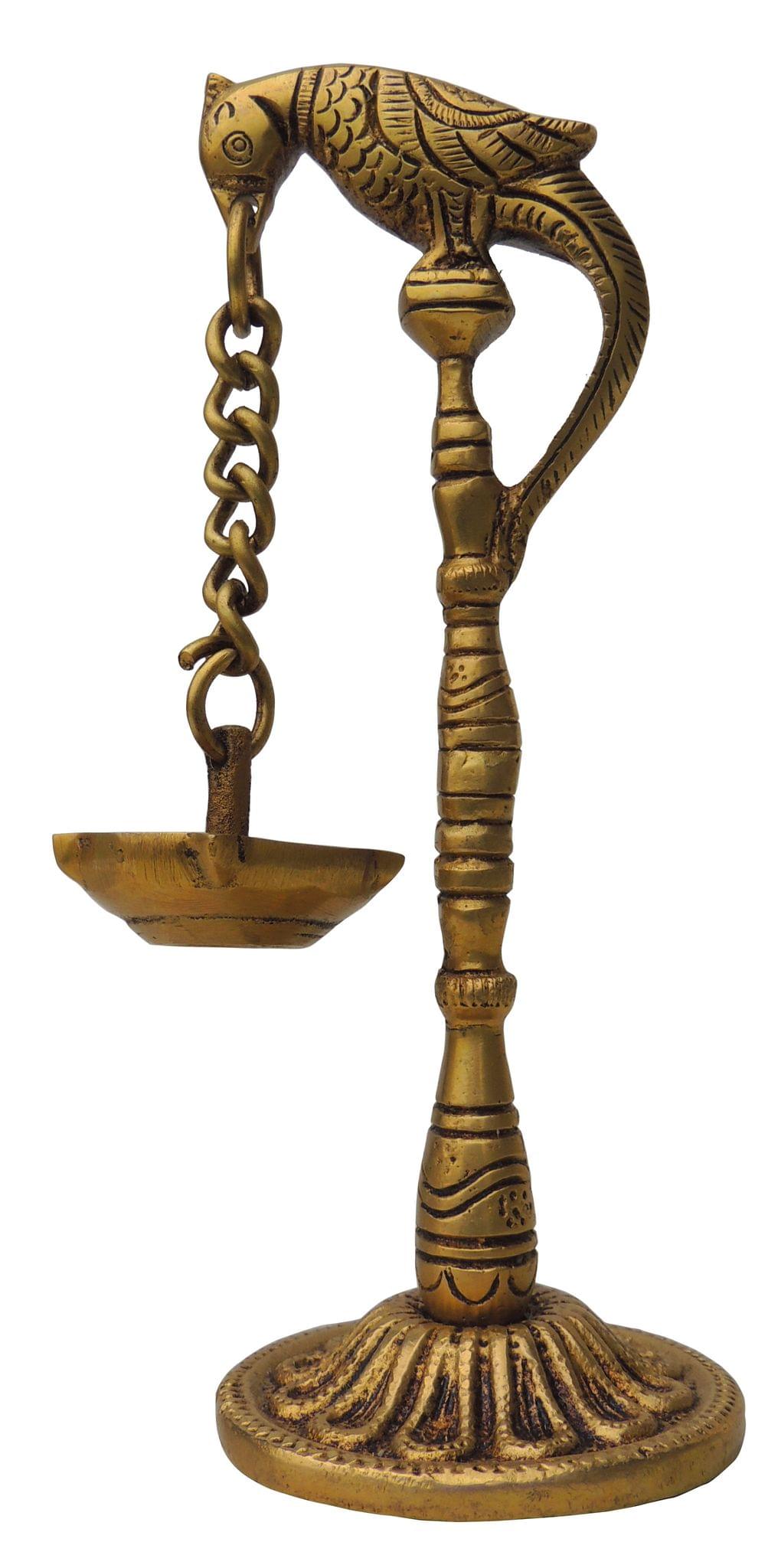 Brass Table D?cor Oil Lamp, Deepak - 2.5*2.5*7.2 Inch (BS1312 C)