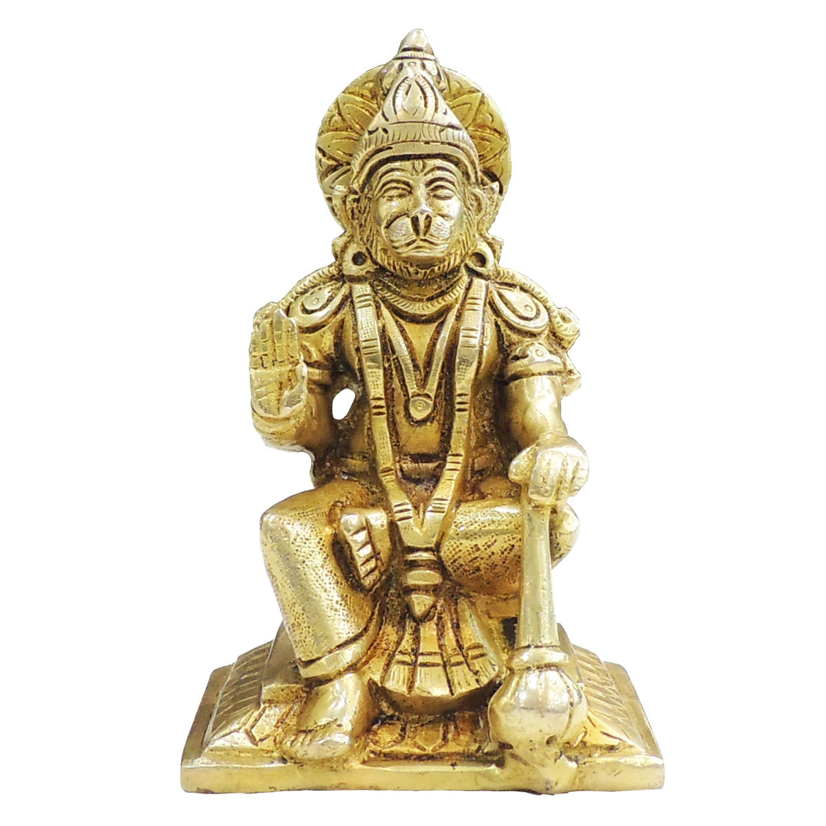 Brass Hanuman Ji Idol Statue for Home Temple, Small Size - 3.7*3*6 Inch (BS1333 H)