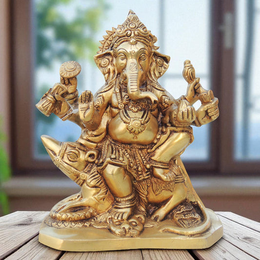 Brass Showpiece Ganesh Ji Statue - 6.5*3.2*7.5 Inch (BS1334 C)