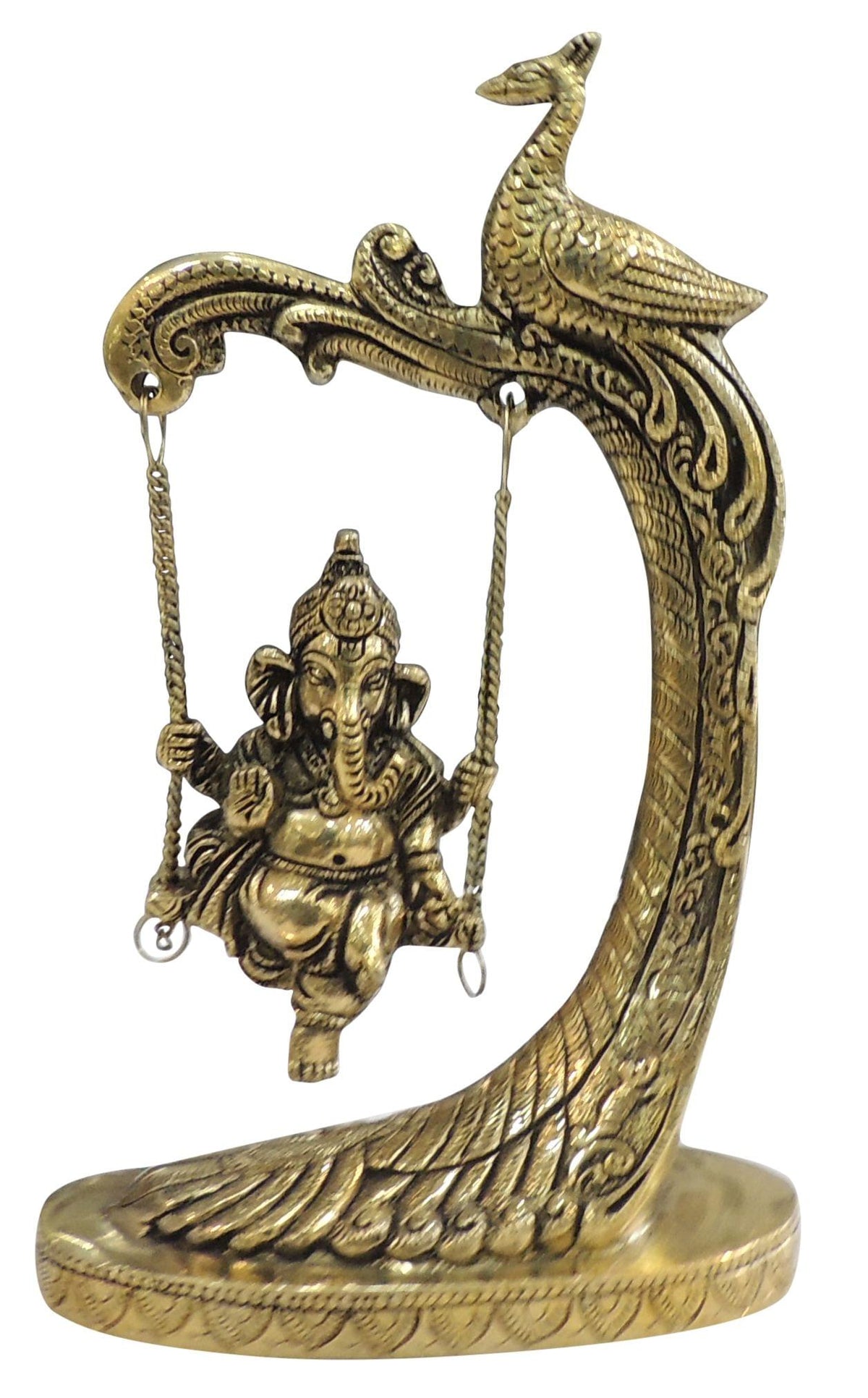 Brass Showpiece Ganesh Jhula God Idol Statue - 6*3*9.5 Inch (BS1343 G)
