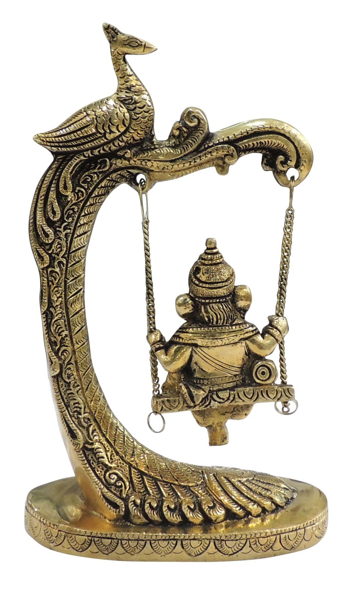Brass Showpiece Ganesh Jhula God Idol Statue - 6*3*9.5 Inch (BS1343 G)
