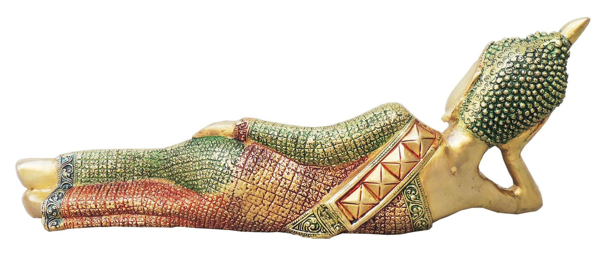 Brass Showpiece Sleeping Buddha Statue - 17.5*3.3*6 Inch (BS135)