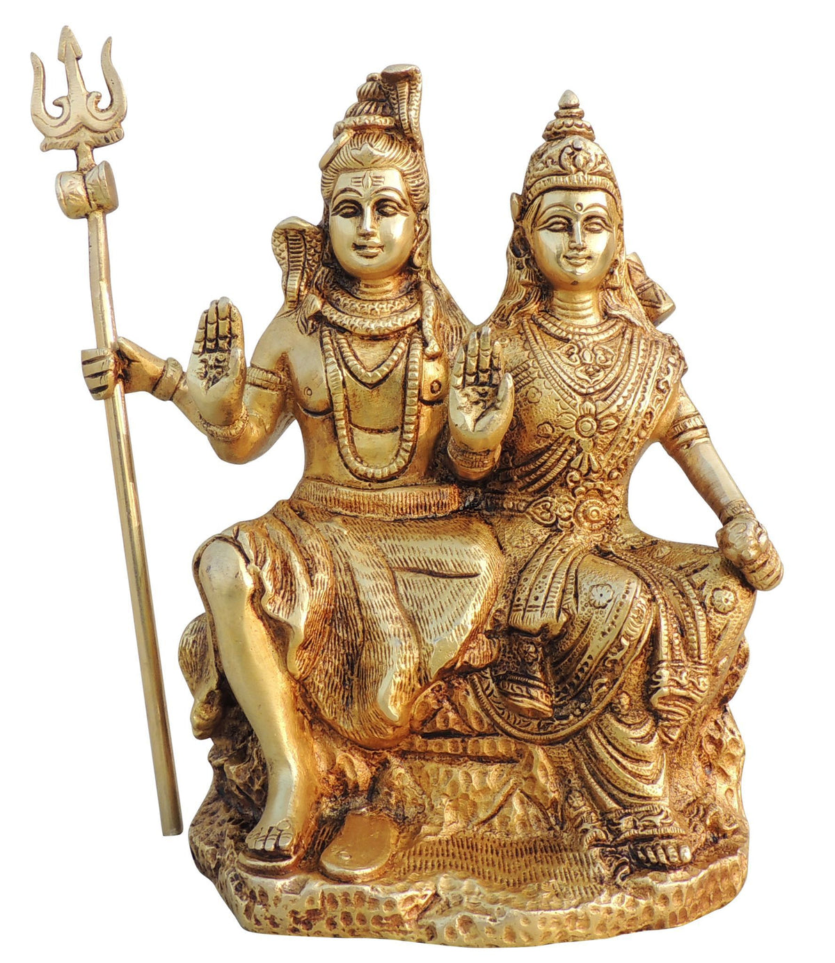 Brass Showpiece Shiv Parvati God Idol Statue - 7*3.5*9 Inch (BS1353 C)