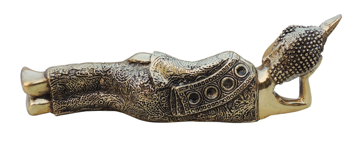 Brass Showpiece Sleeping Buddha Statue - 13.5*2.2*4.5 Inch (BS136 B )