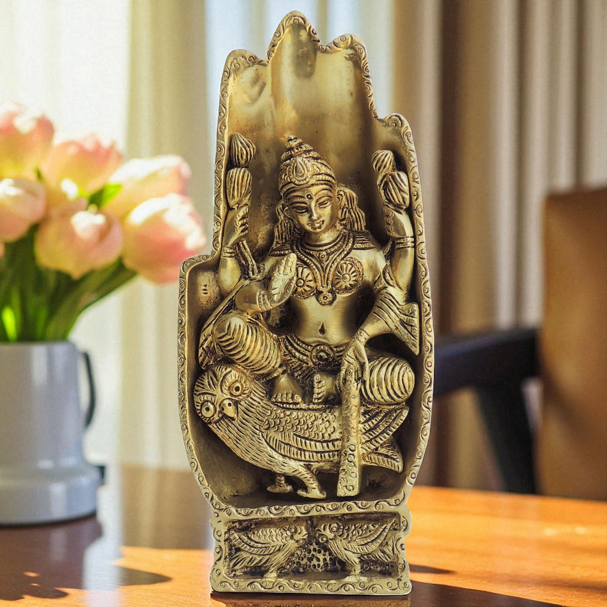 Brass Showpiece Laxmi Ji Hand God Idol Statue - 3.2*1.5*7 Inch (BS1369 C)
