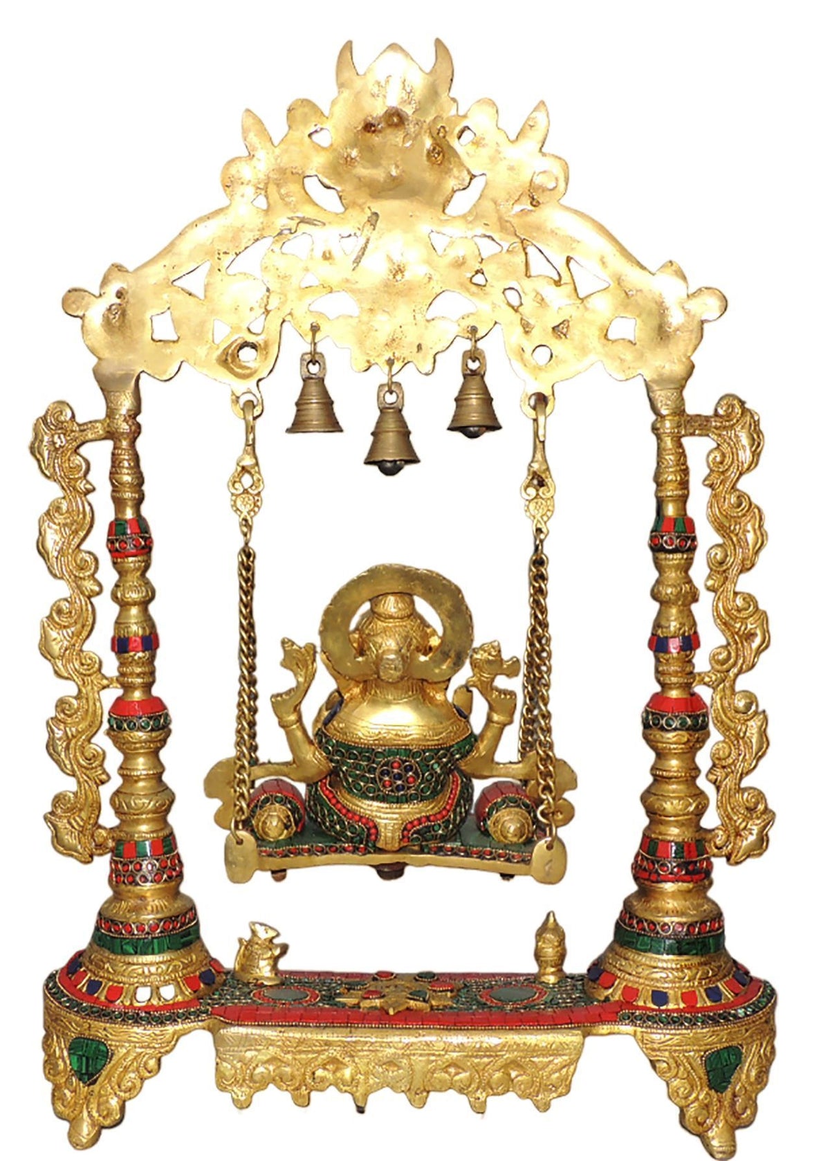 Brass Showpiece Stone Ganesh Ji God Idol Statue - 17.5*5*26.5 Inch (BS1373 D)