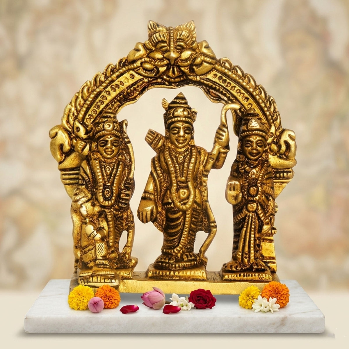 Brass Showpiece Ram Darbar God Idol Statue - 5.2*2*4.5 Inch (BS1394 D)