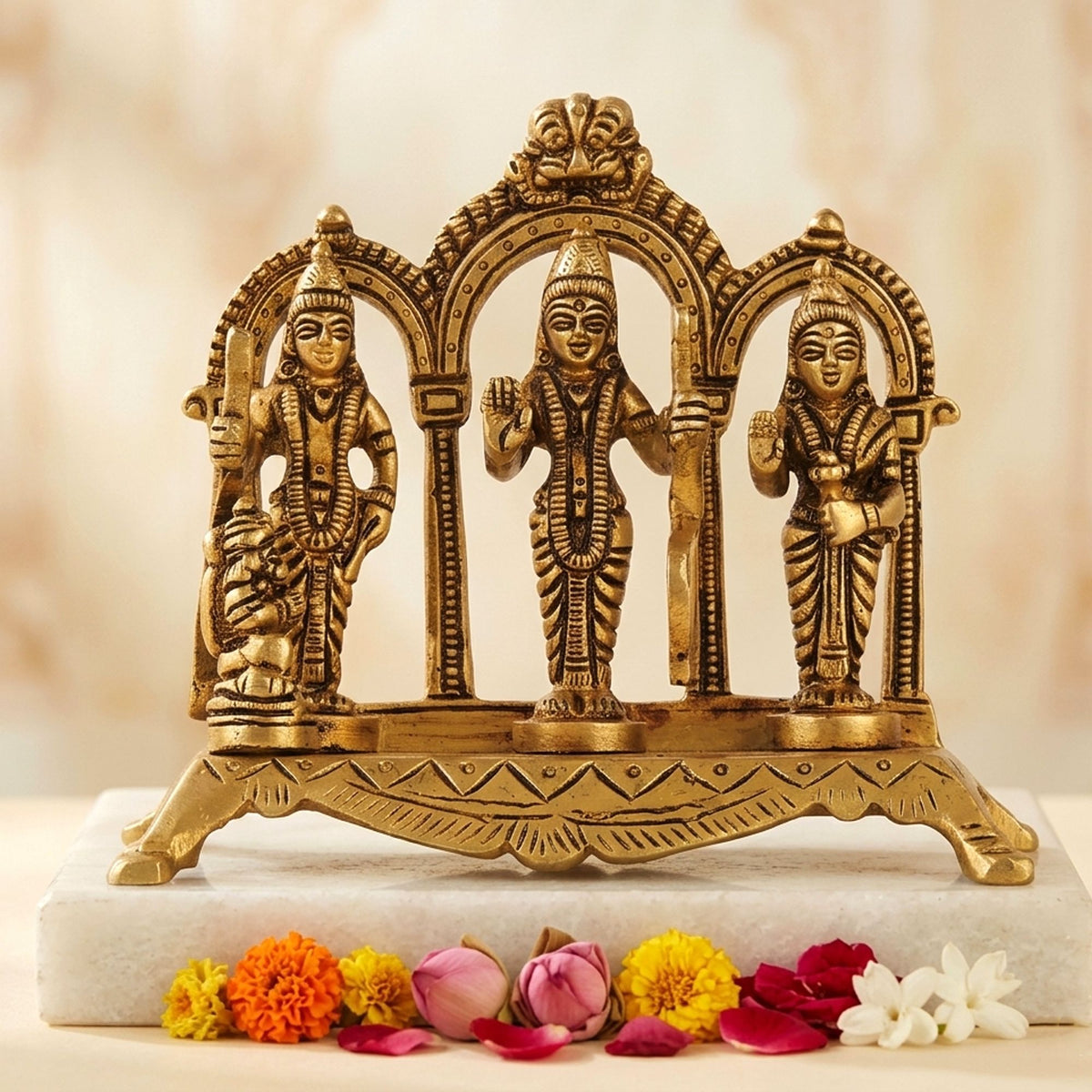 Brass Showpiece Ram God Idol Statue - 4*4*12.5 Inch (BS1395 H)