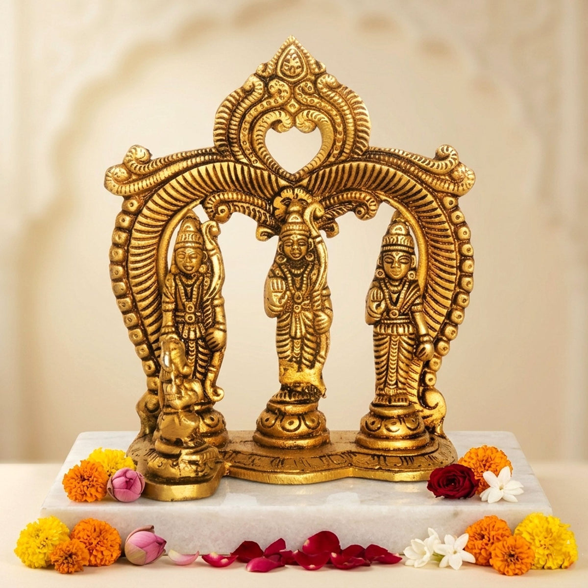 Brass Showpiece Ram Darbar God Idol Statue - 7.5*2.5*7.5 Inch (BS1394 I)