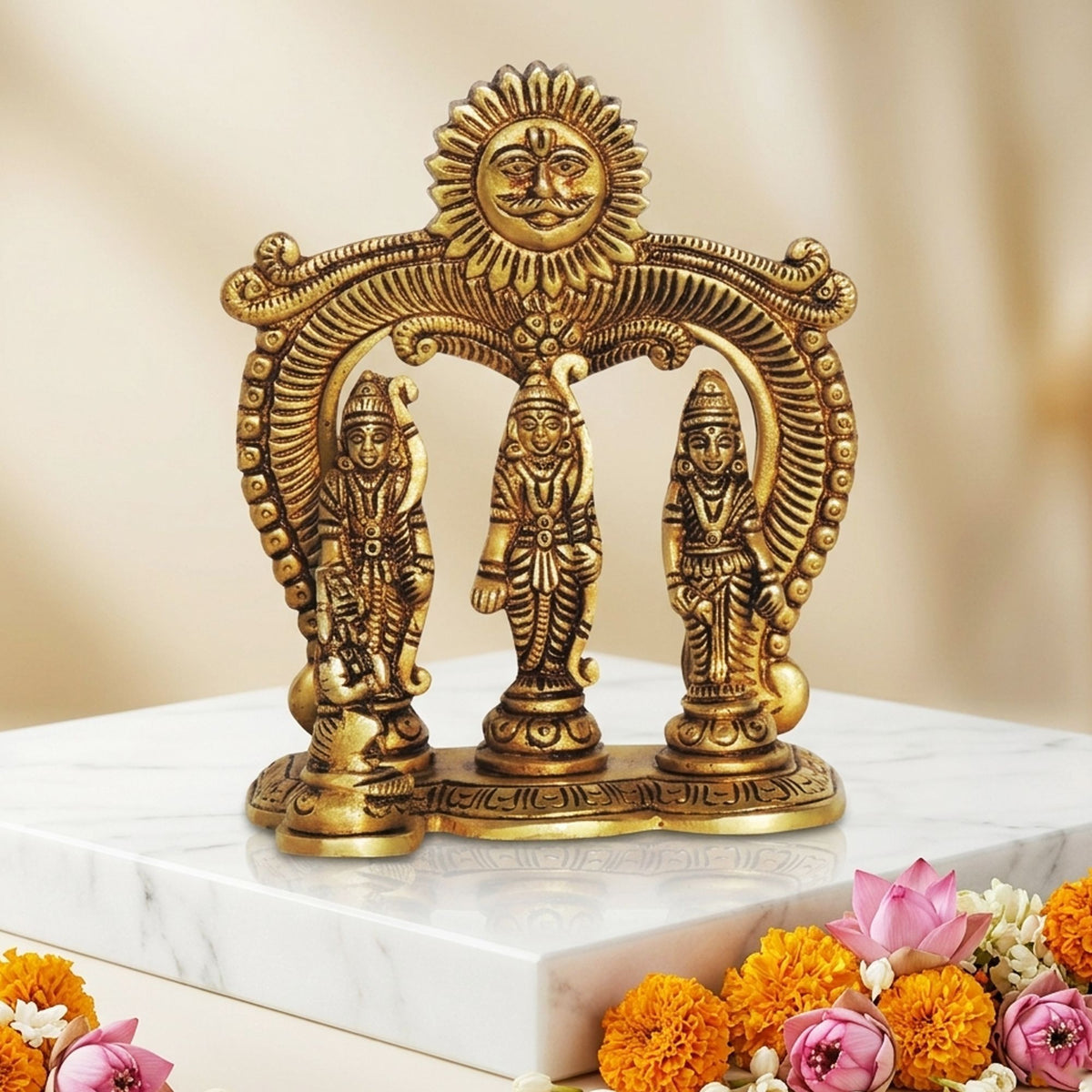 Brass Showpiece Ram parivar Idol statue  -11.5*7.5*16 Inch (BS131 J)