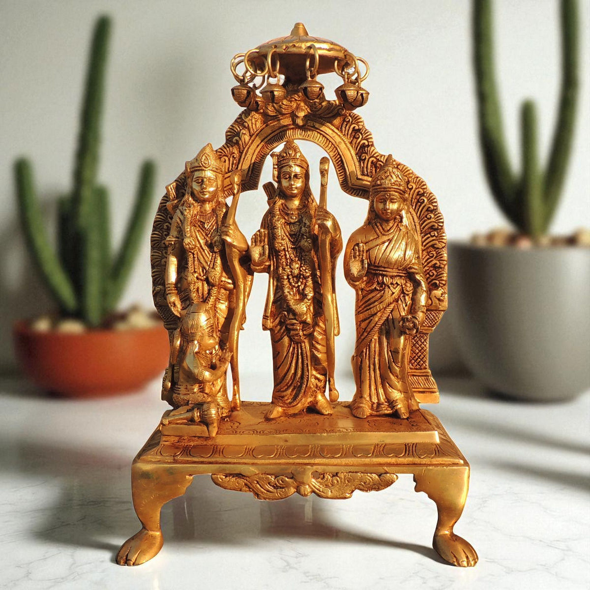 Brass Decorative Ram Mandir Statue - 4*1*3 Inch (F779 C)