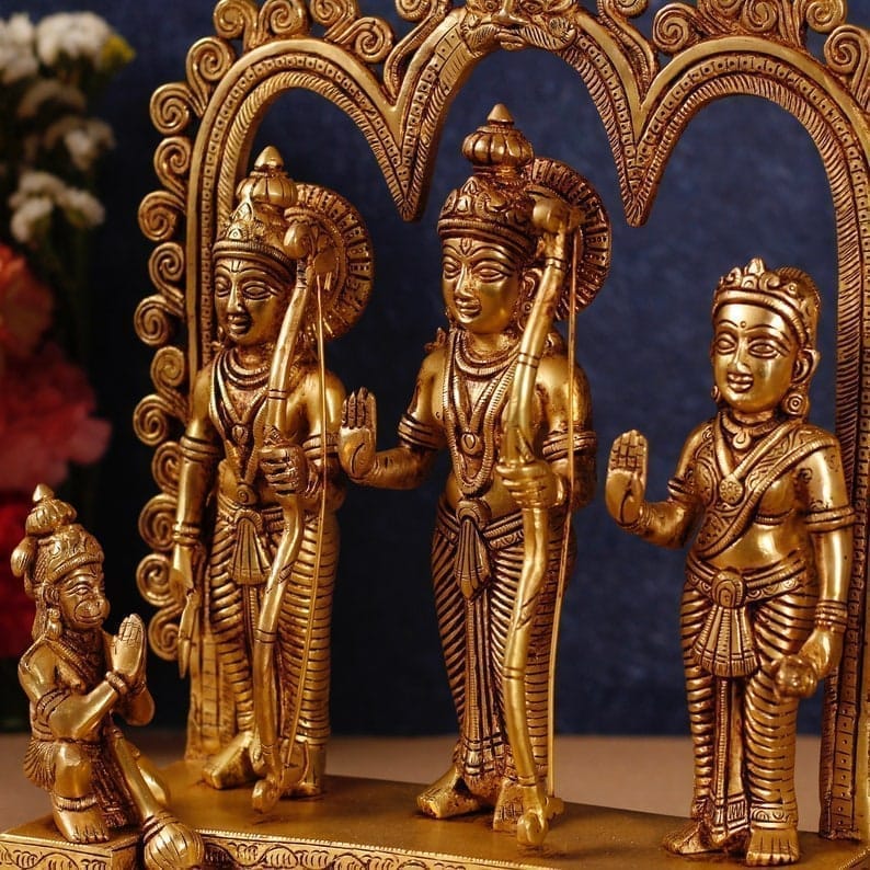 Brass Showpiece Ram Darbar God Idol Statue - 7.2*3.5*9 Inch (BS837 C)
