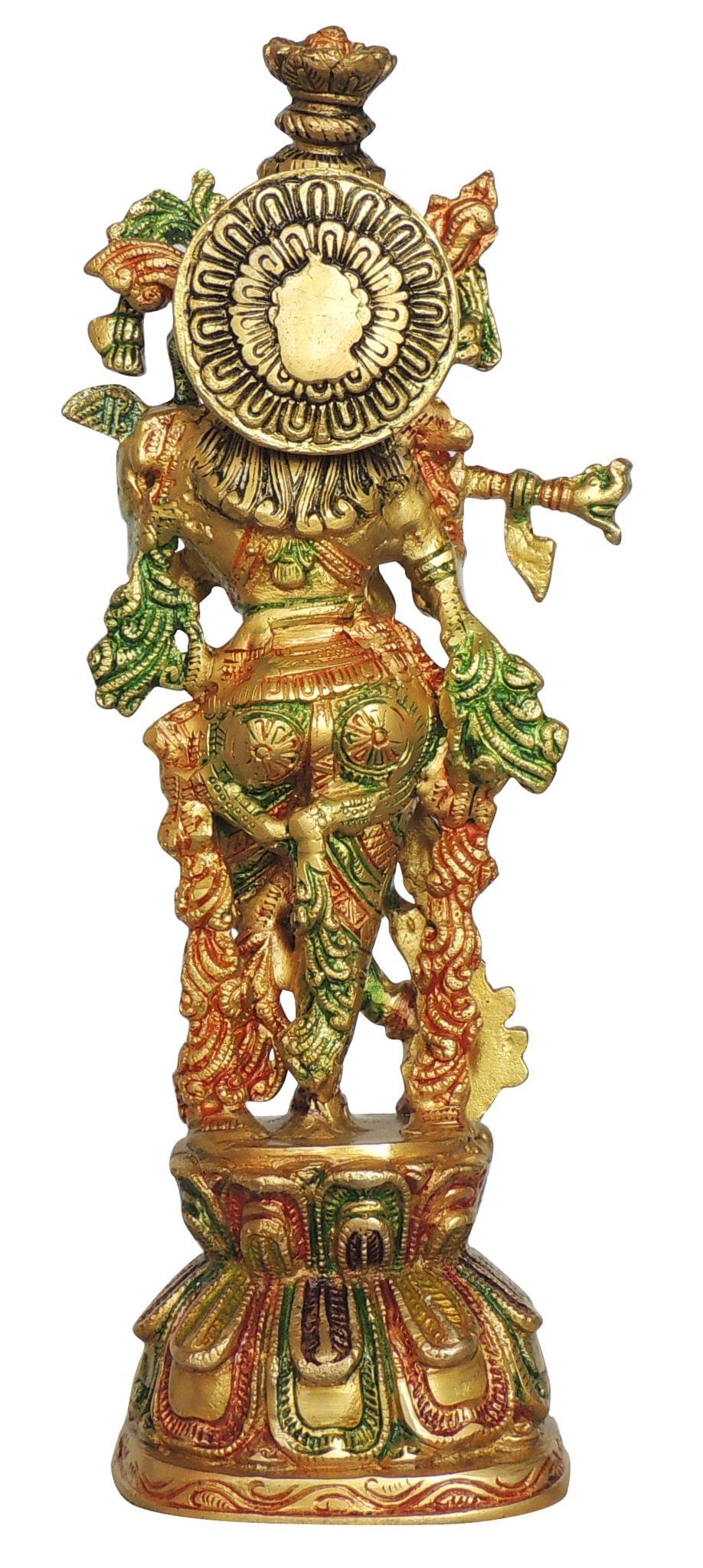 Brass Showpiece Krishna Ji God Idol Statue - 4.5*3.2*12.5 Inch (BS1409 K)