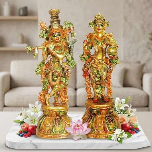 Brass Showpiece Radha Krishna Pair God Idol Statue (BS1409)