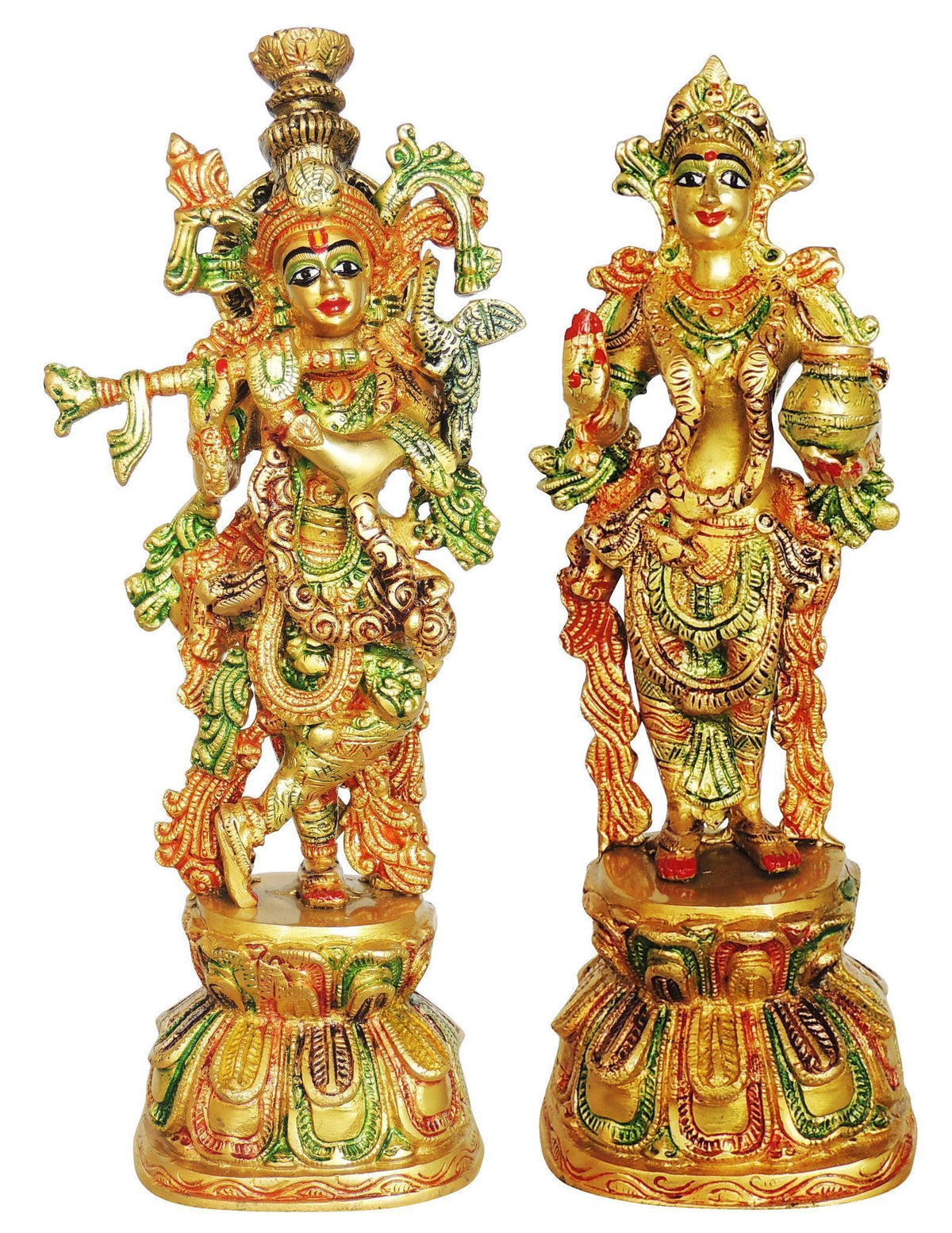 Brass Showpiece Radha Krishna Pair God Idol Statue (BS1409)