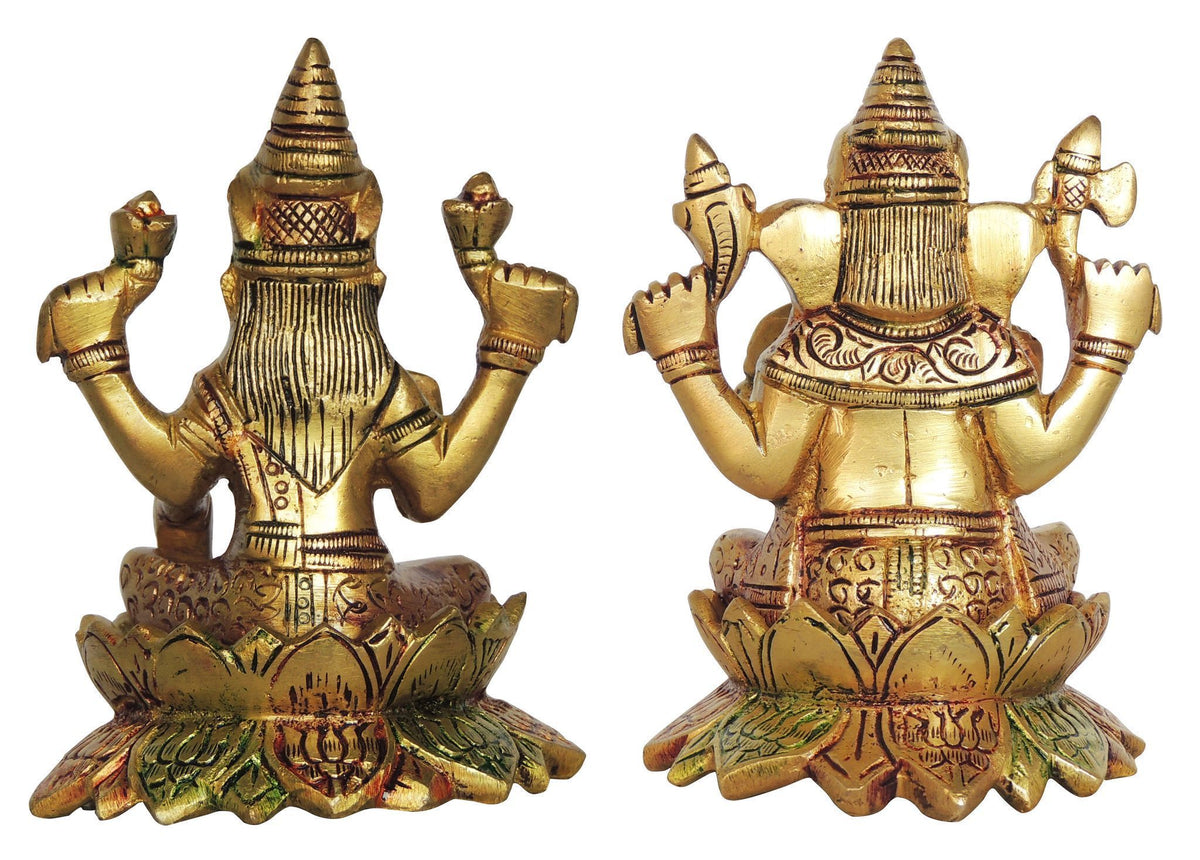 Brass Showpiece Laxmi Ganesh Pair God Idol Statue (BS1411)