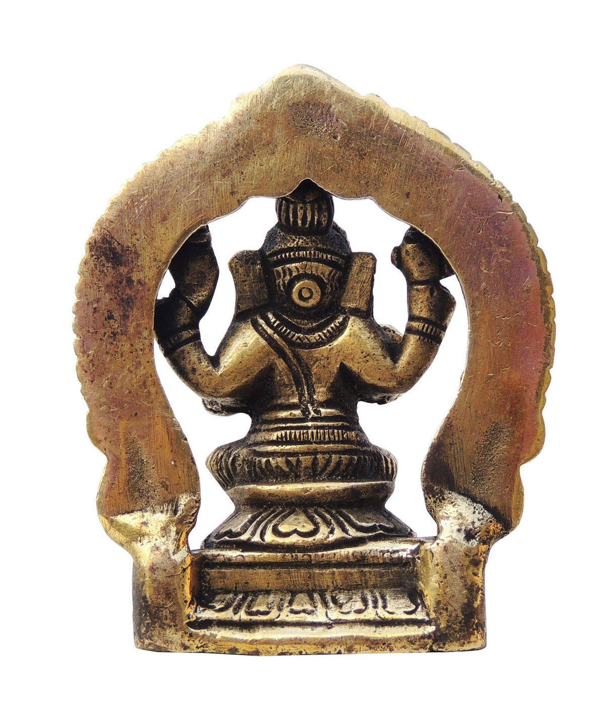 Brass Showpiece Ganesh Circle God Idol Statue - 2.6*1.1*3.1 Inch (BS1416 G)