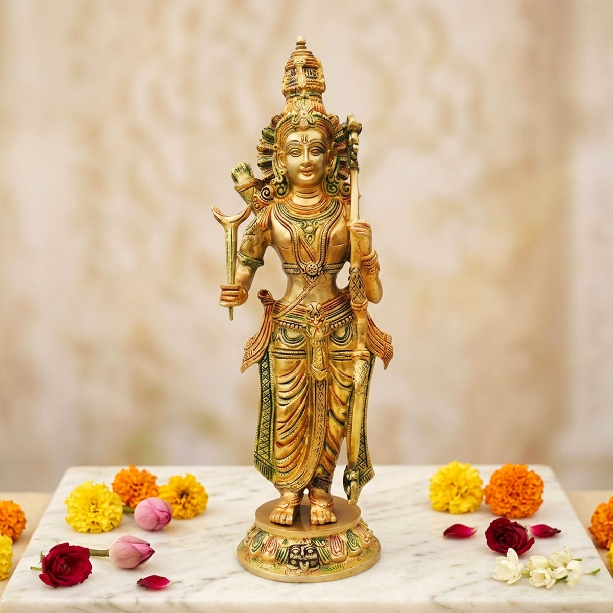 Brass Showpiece Ayodhya Ram Mandir Temple - 7.2*5.5*5 Inch (BS1466 D)