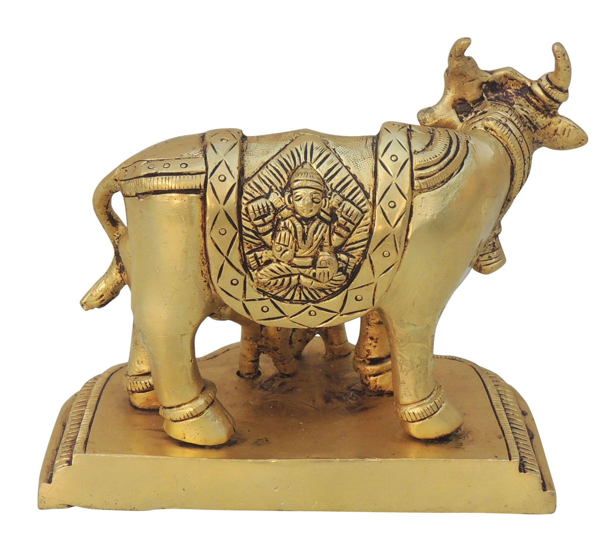 Brass Showpiece Cow with Calf LG statue  - 5.3*3.6*4.6 Inch (BS1442 C)