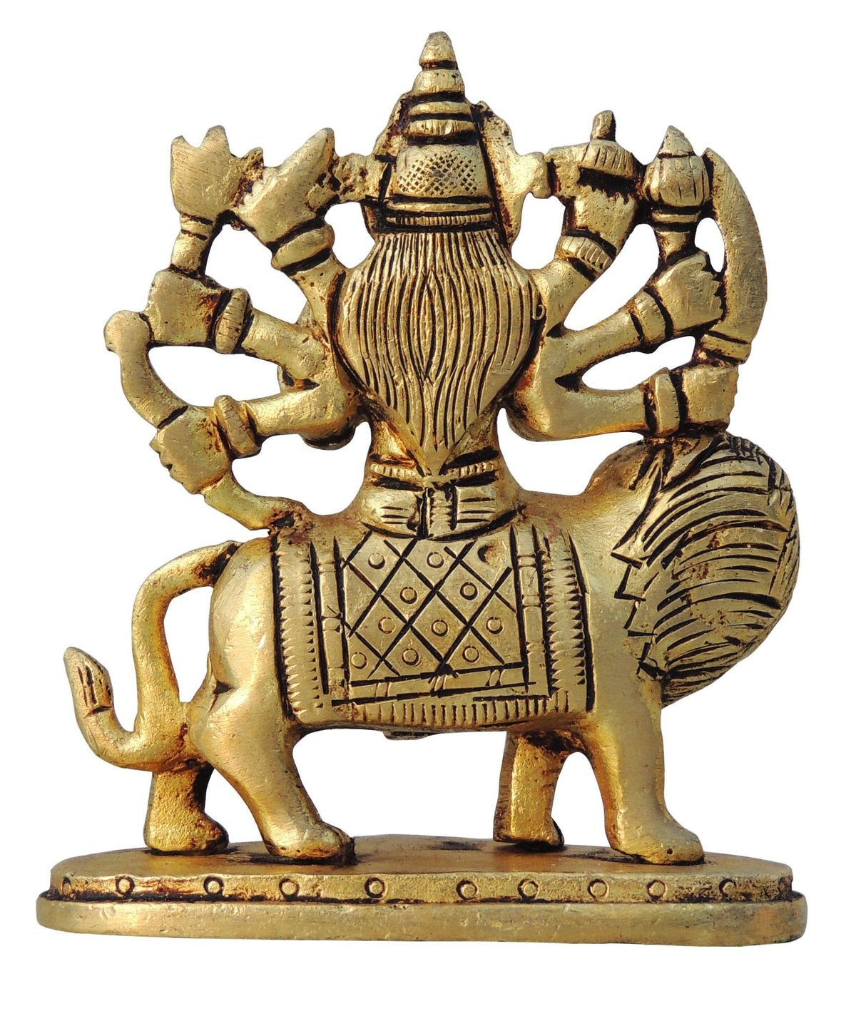 Brass Showpiece Durga Ji God Idol Statue - 3*1.5*3.5 Inch (BS1445 E)