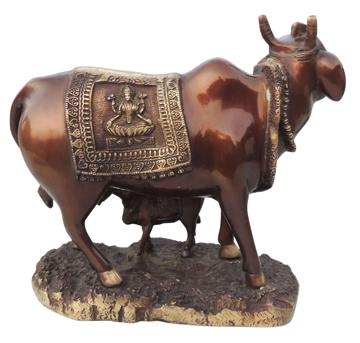 Brass Showpiece Cow God Idol Statue - 11*5*10 Inch (BS1458 F)