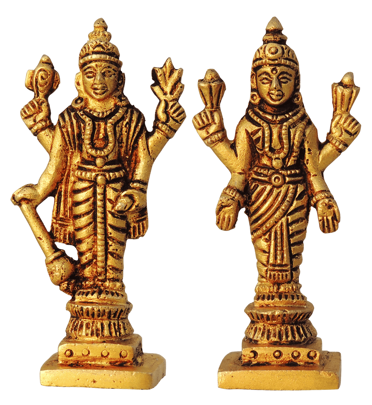 Brass Showpiece Vishnu & Laxmi Pair God Idol statue - 1*1*2.5 Inch (BS1459)