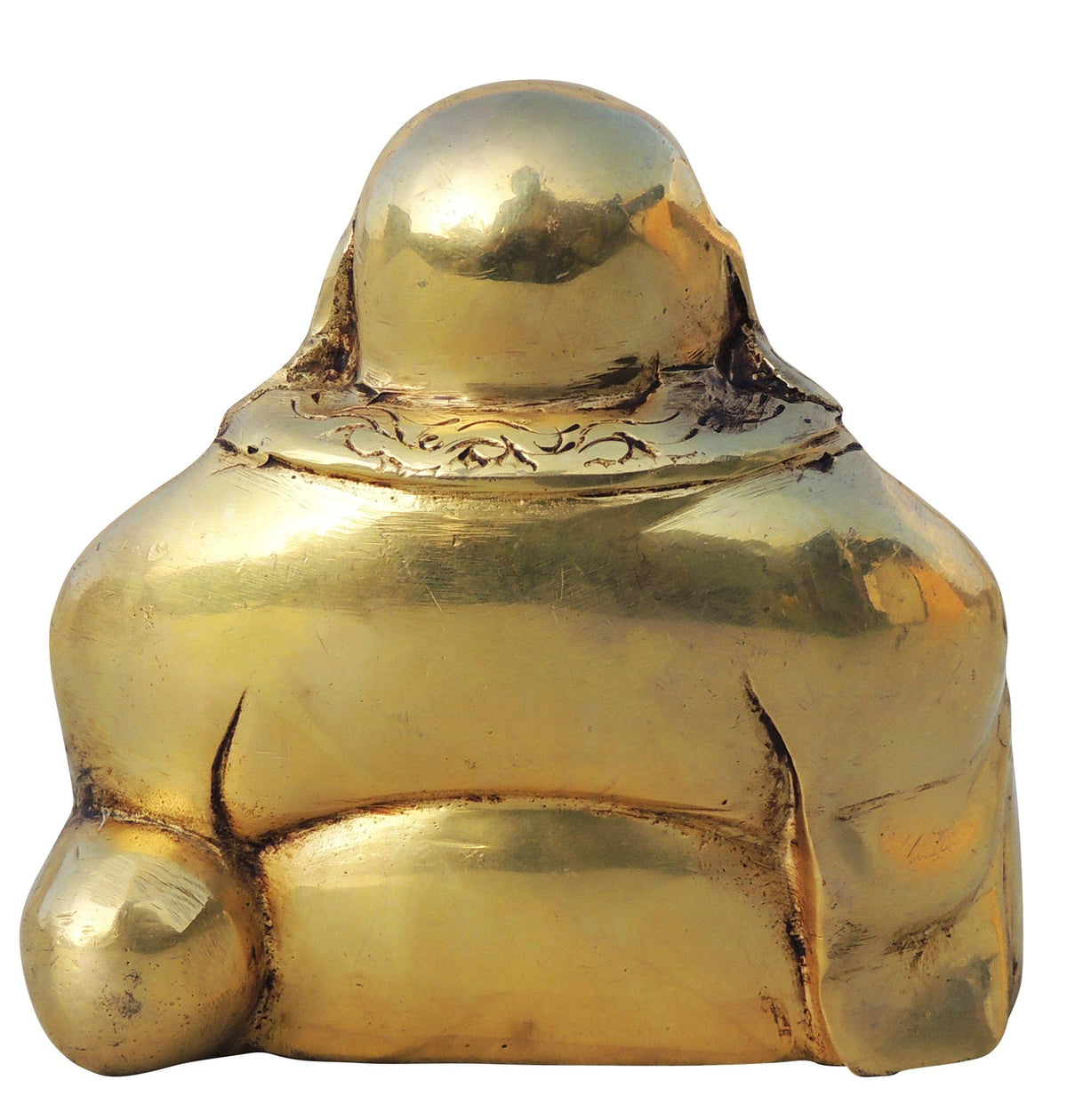 Brass Showpiece Laughing Buddha God Idol Statue - 4.5*3*4.2 Inch (BS1460 C)