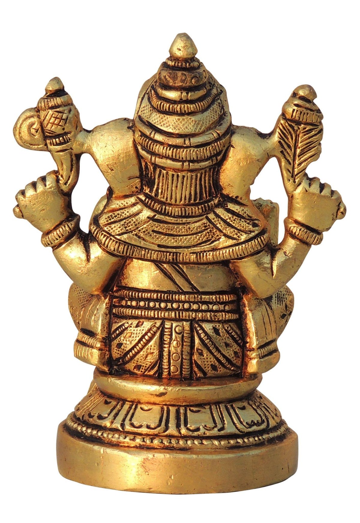Brass Showpiece Ganesh Ji God Idol Statue - 2.5*2*3.5 Inch (BS1461 G)
