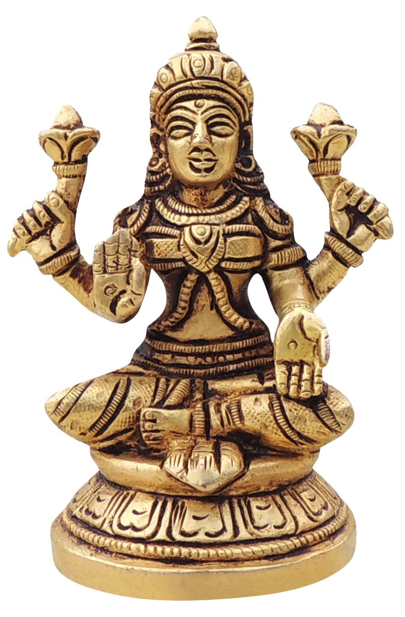 Brass Showpiece Laxmi Ji God Idol Statue - 2.5*2*3.5 Inch (BS1461 L)