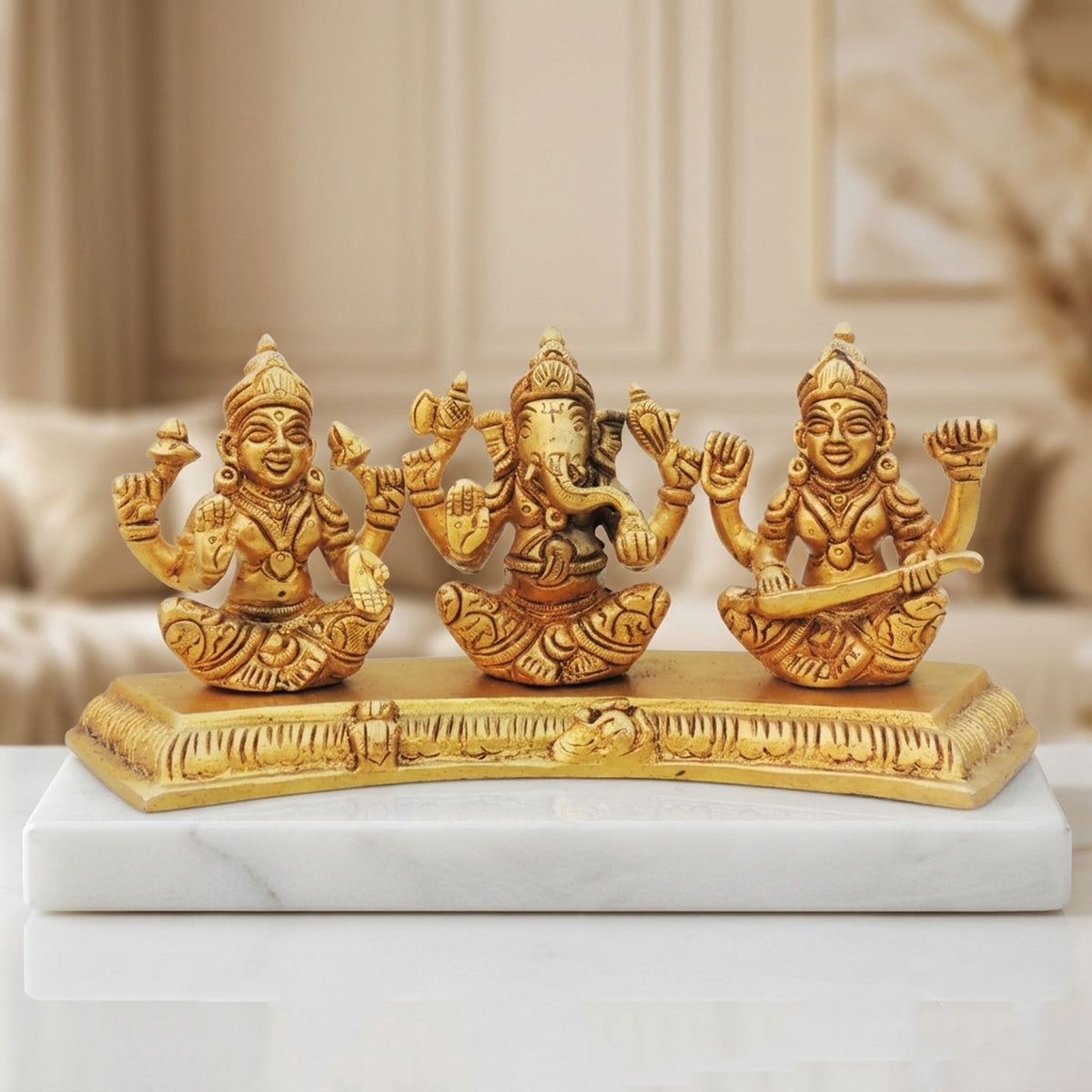 Brass Showpiece LGS God Idol Statue - 8.2*2.2*3.5 Inch (BS1485 C)