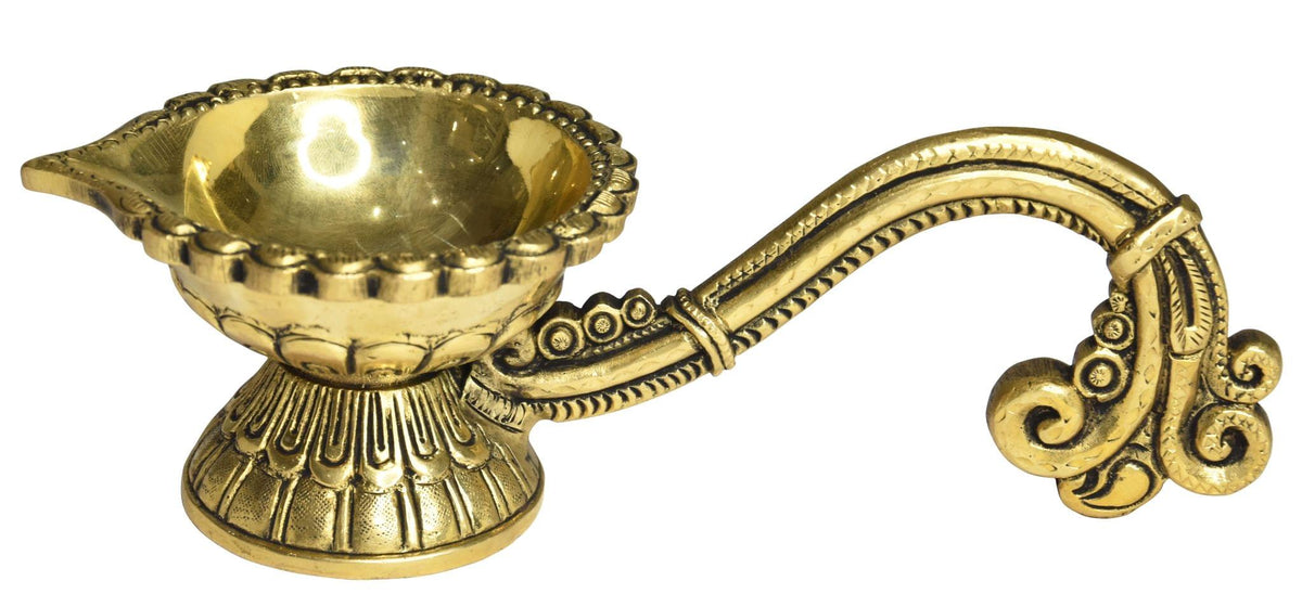Brass Table Decor Deepak, Oil Lamp - 9*4*3 Inch (BS1503 E)