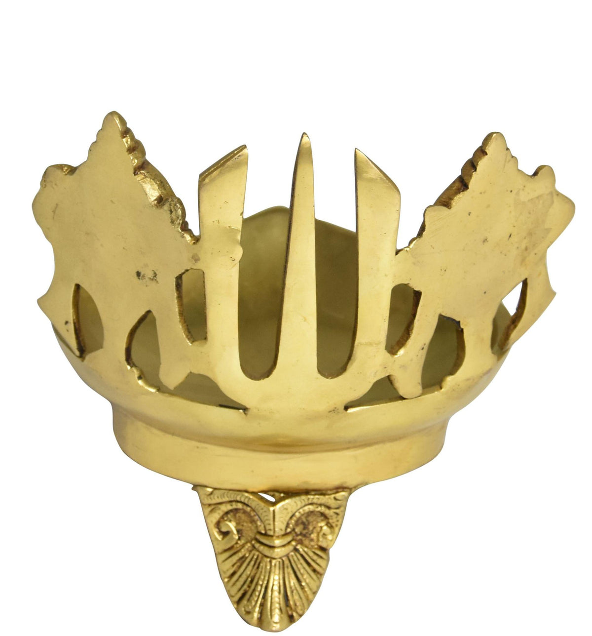 Brass Table Decor Shankh Chakra Deepak, Oil Lamp - 6*6*7 Inch (BS1503 G)