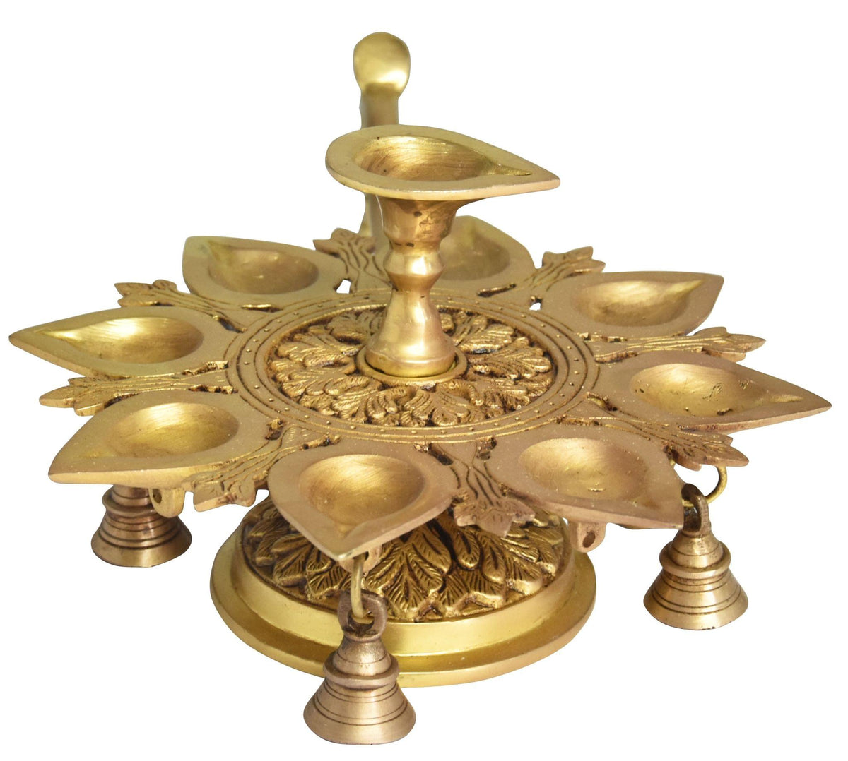 Brass Table Decor 9 Wicks Deepak, Oil Lamp - 15*9*6 Inch (BS1503 I)