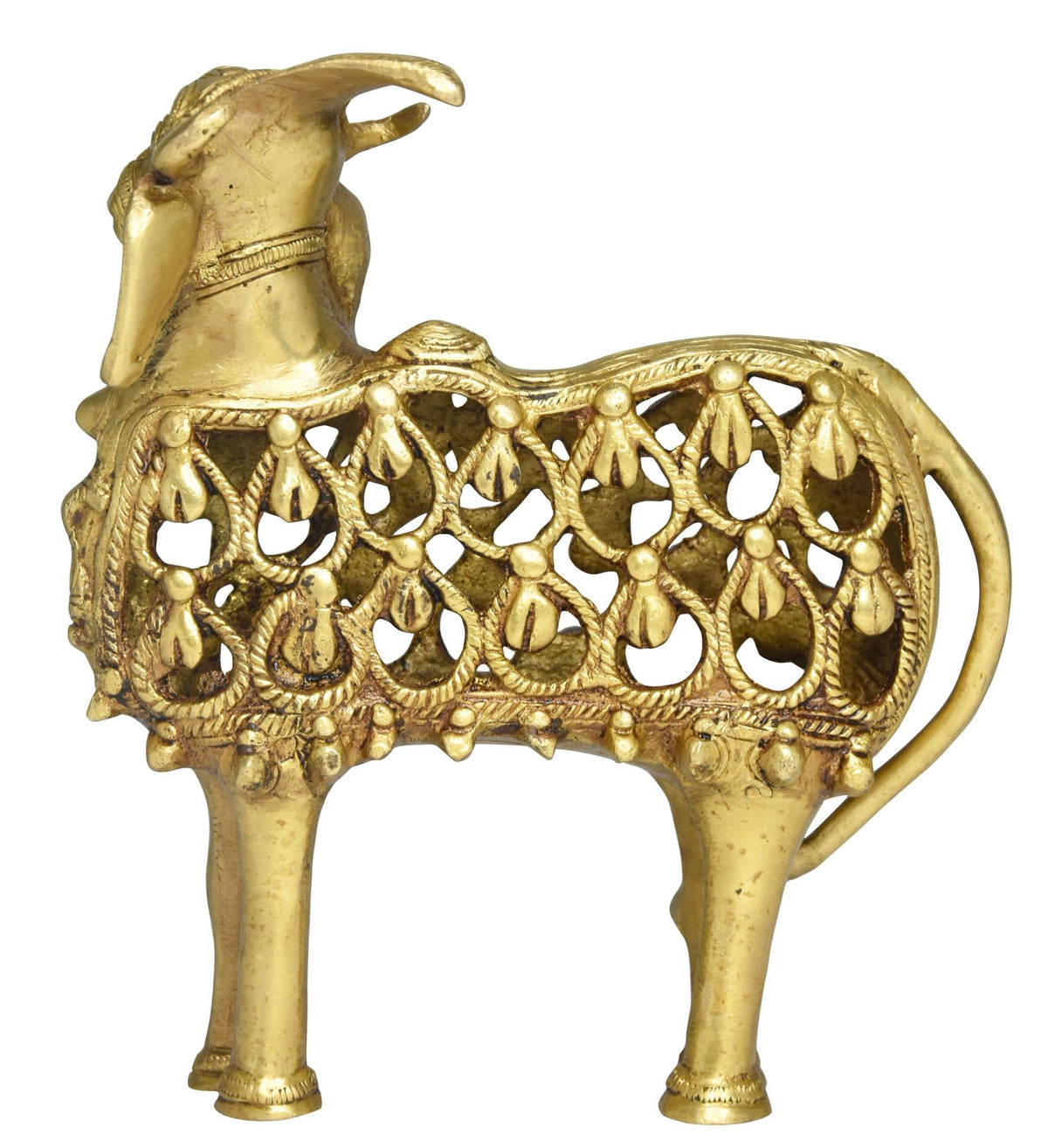 Brass Showpiece Cow & Caf Statue - 4.5*2.5*8 Inch (BS1513 A)