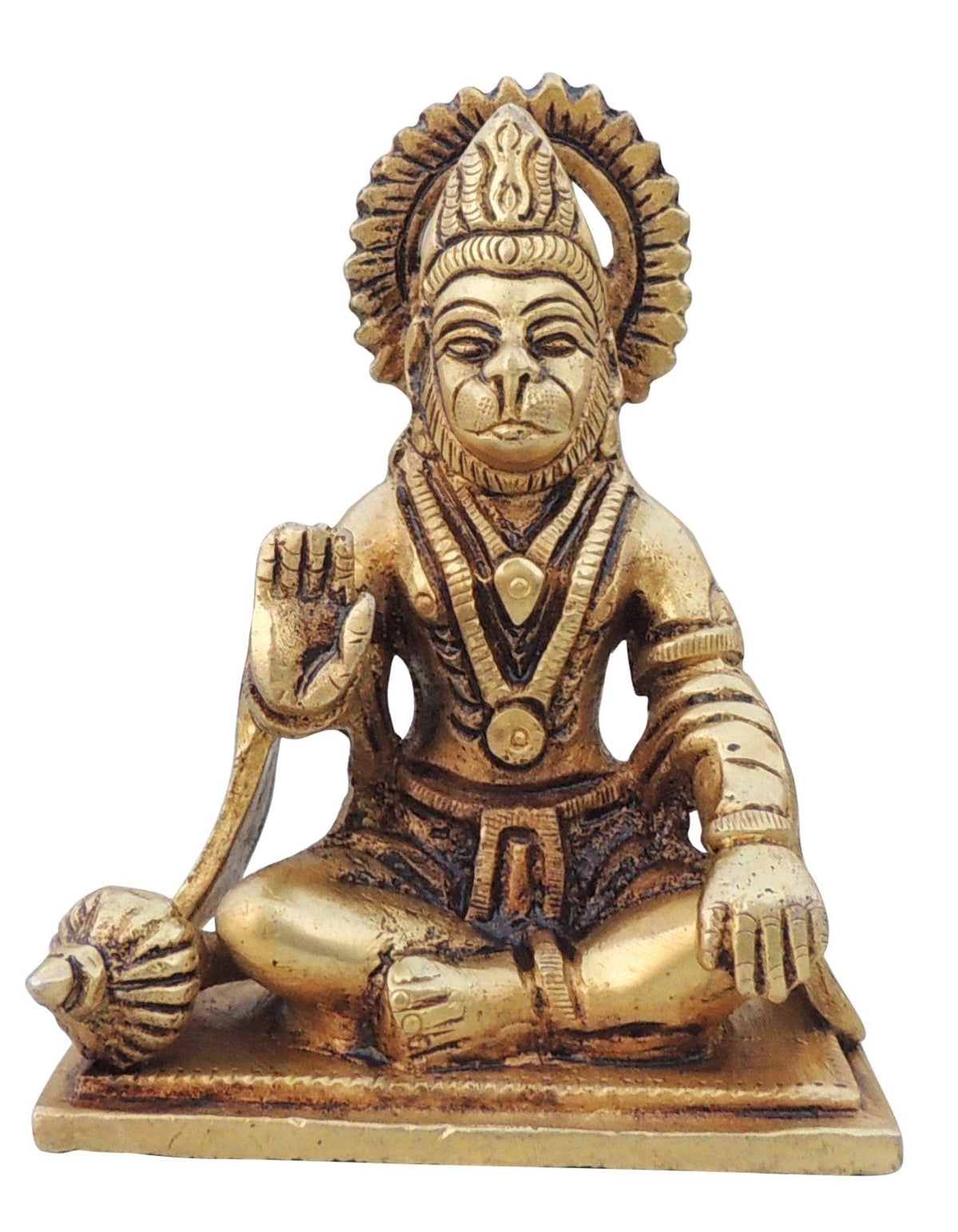 Brass Showpiece Hanuman Ji Statue Idol - 3.2*2*4.2 Inch (BS1527 C)