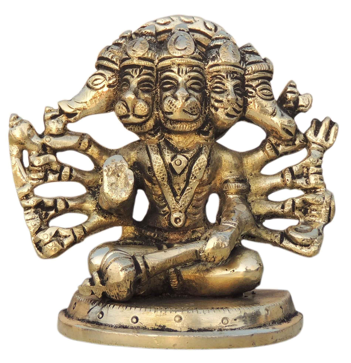 Brass Showpiece Panchmukhi Hanuman Ji Statue idol  - 4*2*4 Inch (BS1528 E)