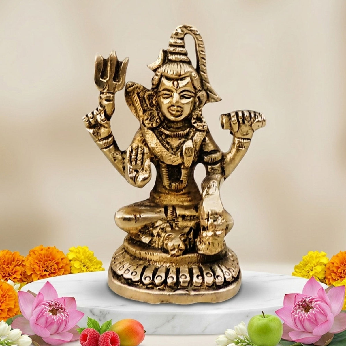 Brass Showpiece Shiv Ji God Idol Statue - 2.2*1.3*3 Inch (BS1529 C)
