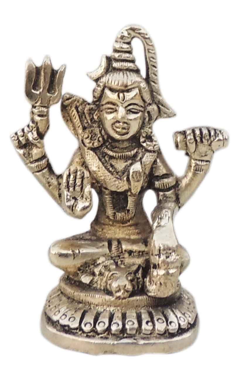 Brass Showpiece Shiv Ji God Idol Statue - 2.2*1.3*3 Inch (BS1529 C)